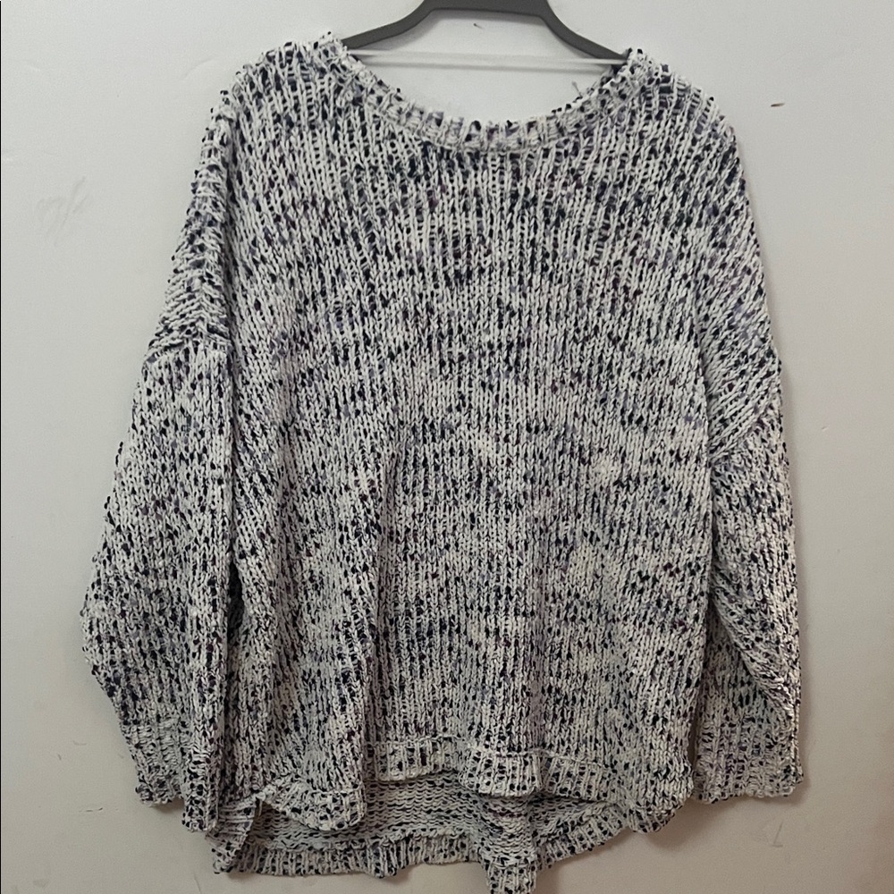 Cable‎ & Gauge Textured Multicolor speckled Knit Sweater XL